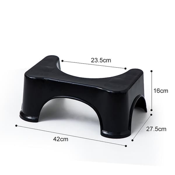 Toilet skammel - Til lindring af forstoppelse - Regular - Sort