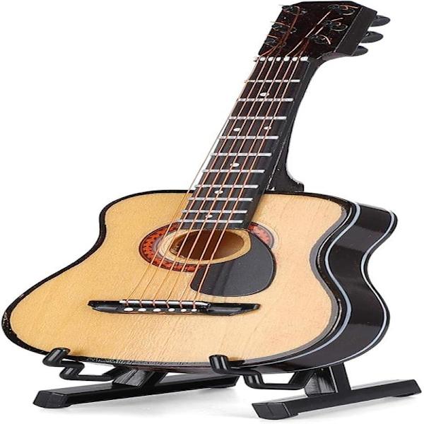 15 cm Trä Miniatyr Gitarr Prydnad Mini Musikinstrument