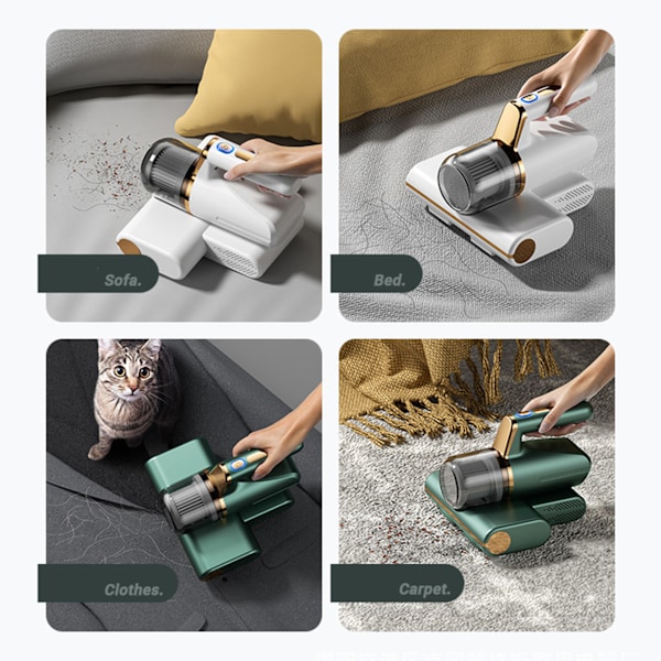 Trådløs Middfjerner Madrass Støvsuger UV-sterilisering Håndholdt Middfjerner for Seng Pute Sofa hvit white