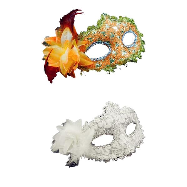 Maskerade maske til kvinder Jul Kvinder Blomst Halvt ansigt
