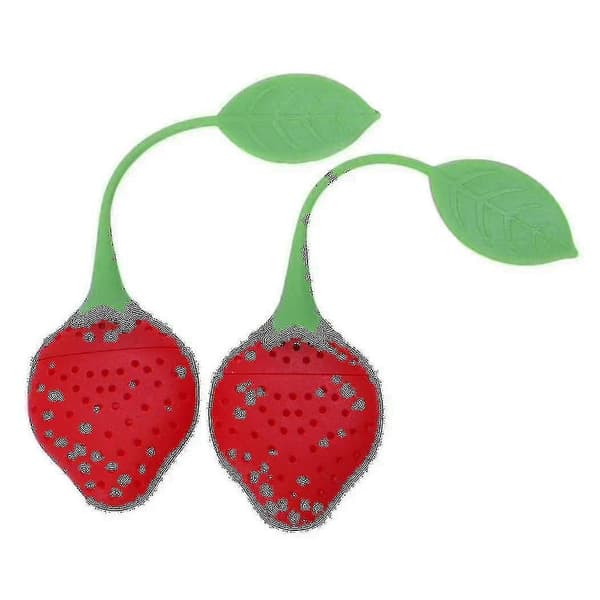 2st Silikon Te Infuser Boll Pass Filter Te Infuser Sil Sked Jordgubbsvariant