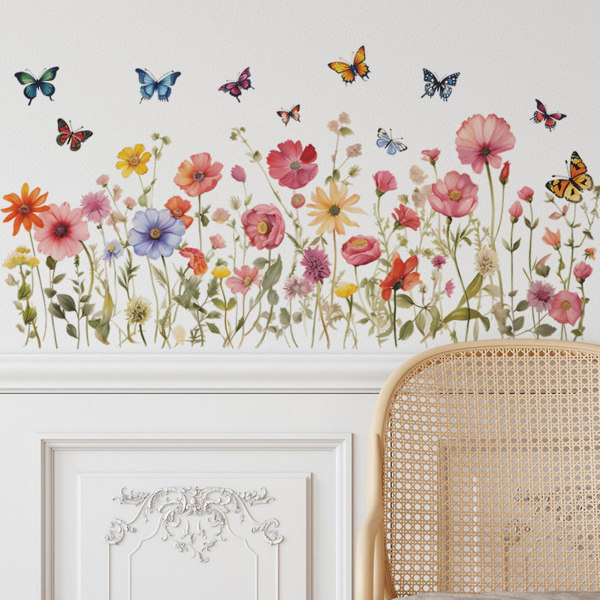 2 arkkia olohuoneen seinätarrat kukkaperhoset kuvio värikkäät tarrat itseliimautuvat seinätaidemaalaukset olohuoneen makuuhuoneen sisustus