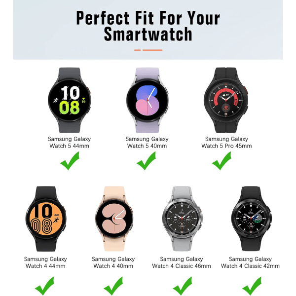 10 Pack watch ranneketta, jotka ovat yhteensopivia Samsung Galaxy Watch 5 44mm 40mm/5 Pro 45mm/Galaxy Watch 4 kanssa 44mm 40mm silikonikorvausurheiluranneke, monivärinen