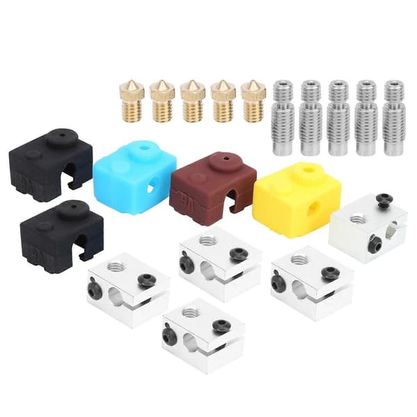 3D Printer Varmeblok M6 Ekstruder Halsrør Dyse Silikone Cover Sæt til Makerbot MK7 MK8