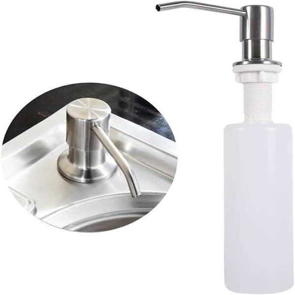 Såpedispenser - 300 ml - Oppvaskmiddeldispenser for kjøkken - Såpedispenser for vasken - oppvaskmiddeldispenser i rustfritt stål for kjøkken