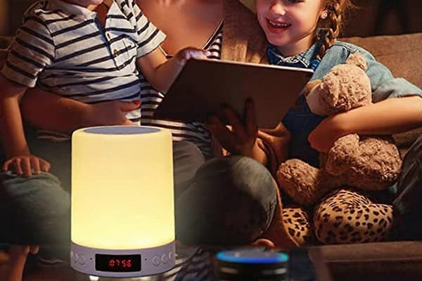 Väckarklocka Vakna Ljus Dimbar LED Touch Sänglampa För Sovrum White One Size