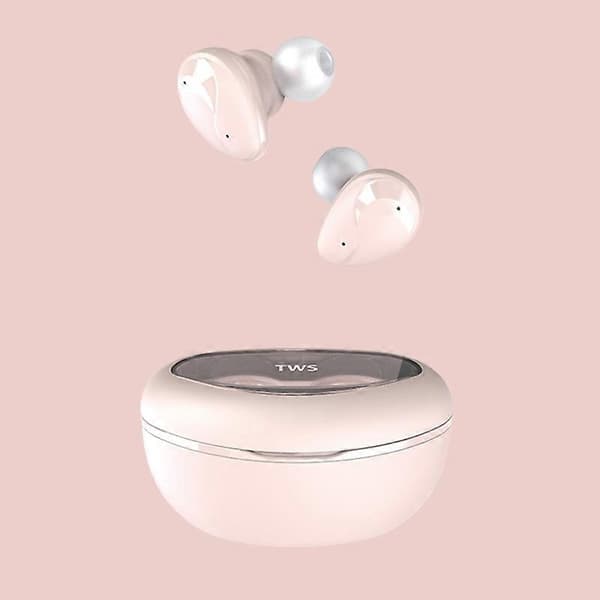 Mini trådløst Bluetooth-hodesett med ladet strømdisplay ENC Pink