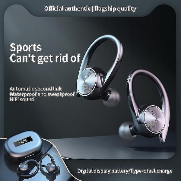 Trådlöst Bluetooth-headset för sport black