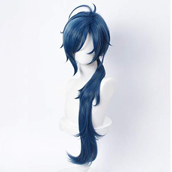 Blå Bølget Cosplay Paryk til Spil Genshin Impact Lolita Gradient