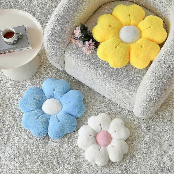 Blomsterformet Pude: Blød Kaninpels Pude til Sofa, Seng & Stoledekoration