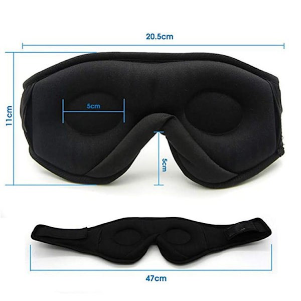 Sovhörlurar, 3D Sömnmask Bluetooth Trådlös Musik Ögonmask, Sovhörlurar för Sidosovare Sömnmask med Bluetooth H