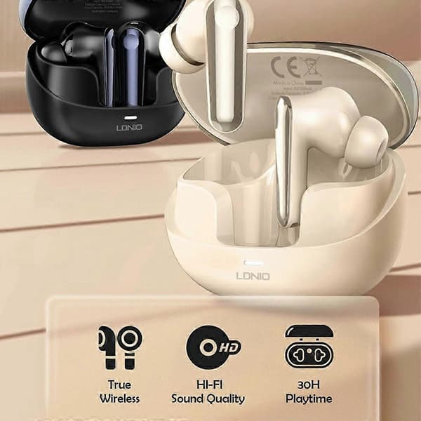 LDNIO T06 TWS Bluetooth-kompatible 5.3 Ørepropper Støyreduserende Trådløse In-ear Musikkørepropper Black