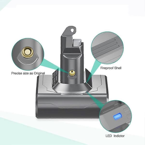 21,6V V6 DC62 batteriadapter+front-/bakfiltre erstatning for V6 SV04 SV03 DC58 DC59 DC61 DC74