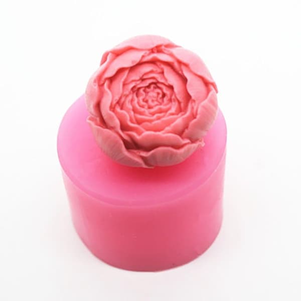 Krystall Epoxy Rose Blomst Silikon Håndform, Rosa Standard