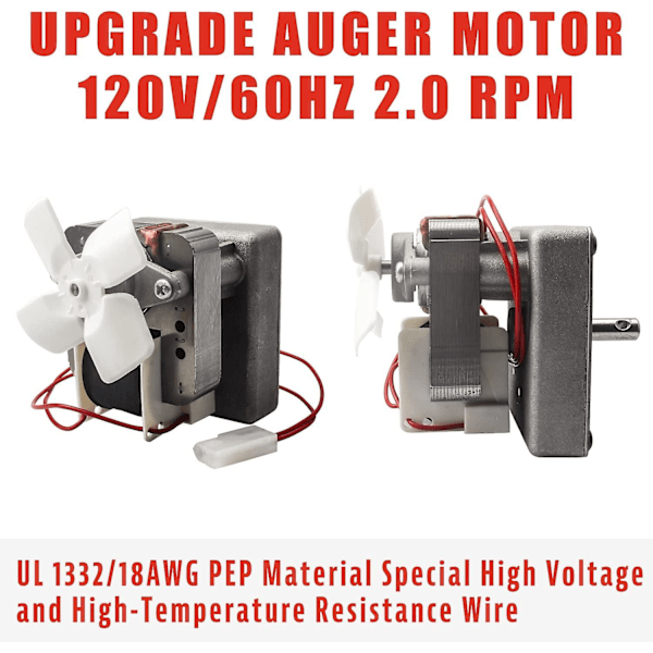 Opgraderet 2.0rpm sneglemotor reservedele til Traeger Pellet Grills Pit Boss Pellet Grills Camp Chef Smoker Z Grills Pellet Smokers