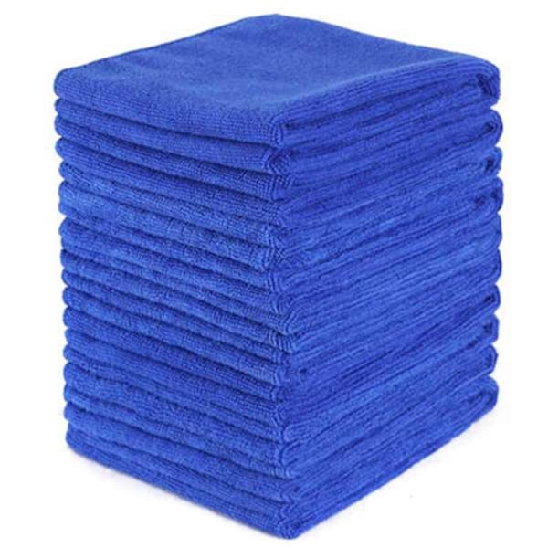 20pcs Absorbent Microfiber Towel Car Care Home Kitchen Washing Clean Wash Cloth Blue