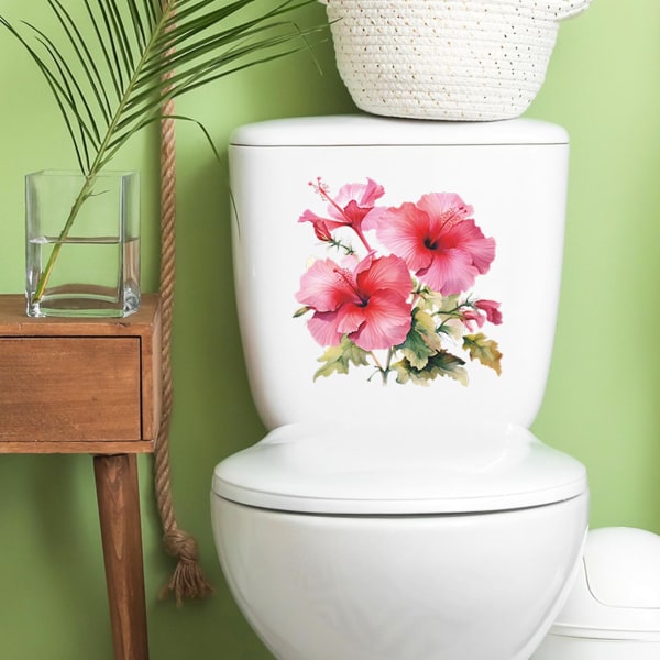 WC-tarra kirkkaan värinen hieno kukkakuvioinen wc-kannen tarra Helppo käyttää kodin kylpyhuoneen sisustukseen Tianyuhe Green