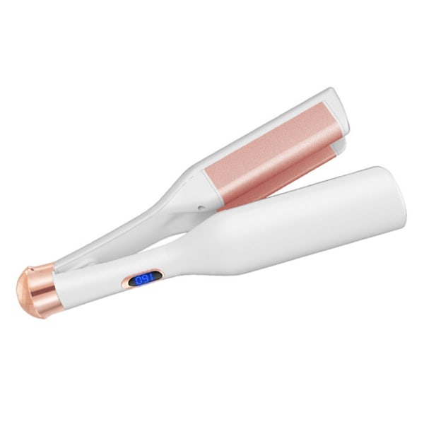 Hårkrølltang 32mm dyp V-form rask oppvarming krølltang for hjemmebruk CN-kontakt 220V Hvit 0.6
