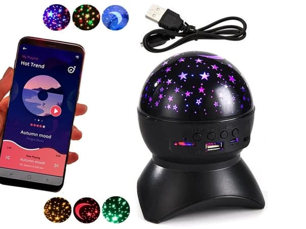Stjerneprojektor nattlampe stjerne LED høyttaler Bluetooth USB-projektor 260