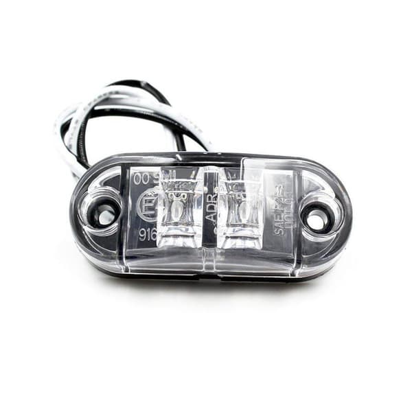 10X 2 LED Sidemarkeringslys 12/24V LED Positionslys Trailer Sidelys Advarselslys til Lastbil Autocamper Campingvogn (Hvid) white