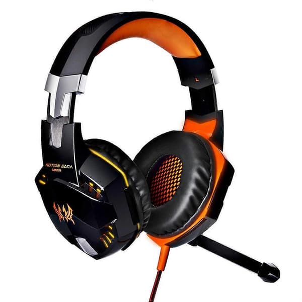 KOTION EACH Over-ear spillhodesett Orange Black