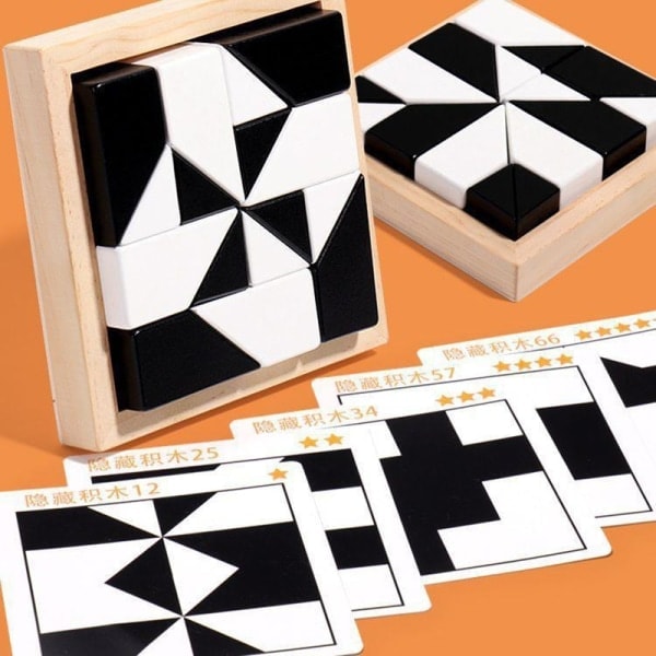 Dolt Puzzle Leksak Träpussel C