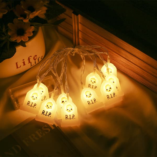 Halloween fladdermus gravsten påsk ljusslinga spöke pumpa dekoration