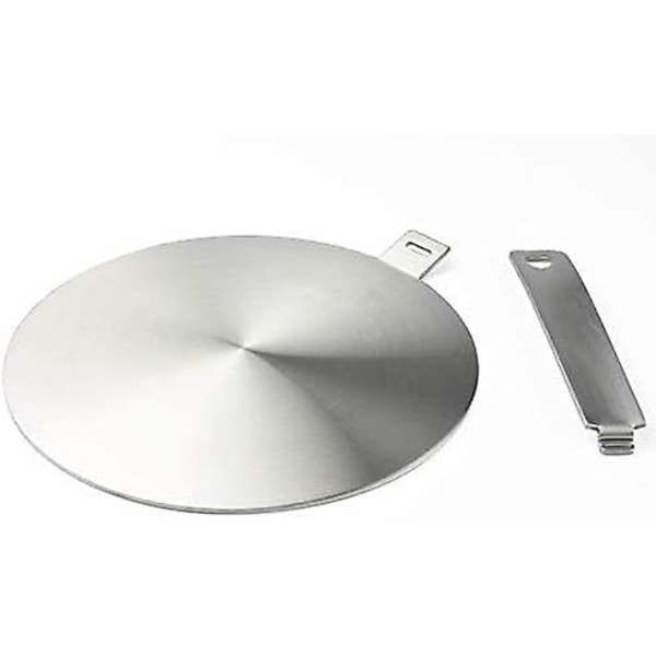 Induktionsadapter, konverteringsskive til induktionskogeplade, varmeledningsplade med aftageligt håndtag og base, 20 cm