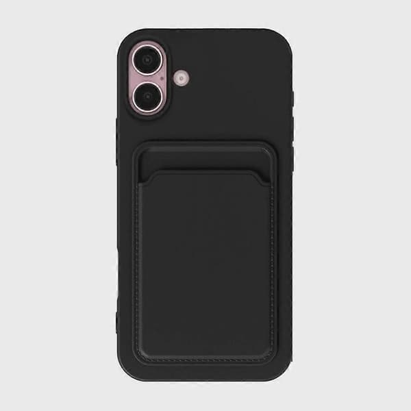Silikoninen puhelinkotelo SIM-korttipaikalla iPhone 16:lle - Musta