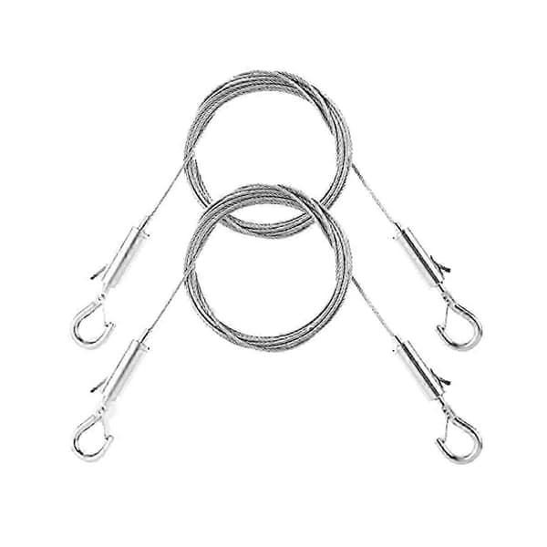 2 STK Justerbart Billedophængssæt - Kraftig Hardware, 1M X 1,5Mm Rustfri Stålkabler H