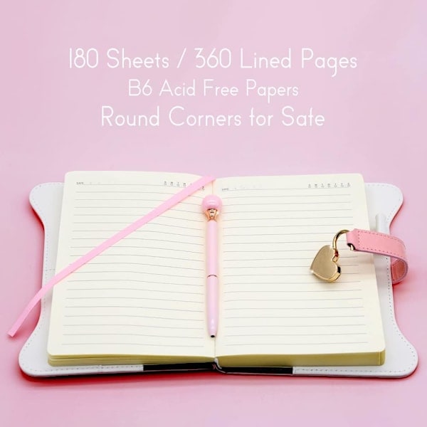 Dagbog med lås og nøgler til pigegaver, genopfyldelig dagbog til kvinder, Rose Garden Secret Notebook med linjerede sider