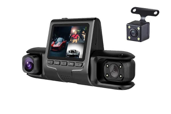 Dashbordkamera foran og bak 1080P Dashbordkamera med loop-opptak Black One Size