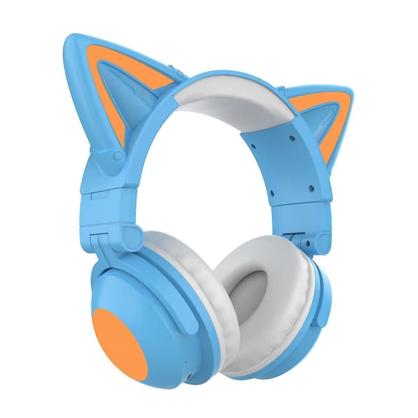 Nyt katteøre lysende hovedbåret Bluetooth-headset Led trådløst plug-in Bluetooth-headset Yellow
