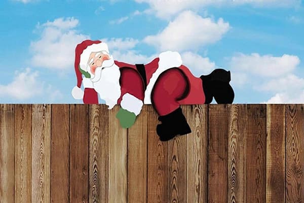 2 st julstaketdekoration tomte som kikar trädgård utomhusskylt Red One Size