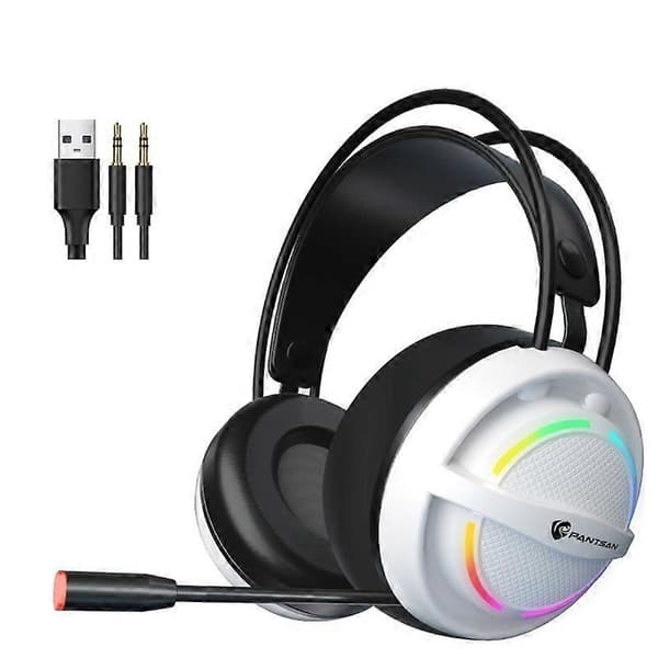 PANTSAN PSH-100 USB Kablet Gaming Hovedtelefon Headset med Mikrofon, Farve: 3.5mm Hvid Not Specified