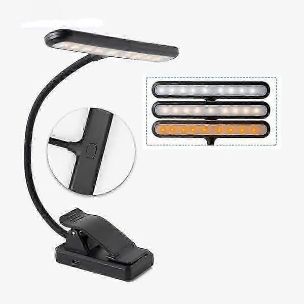 Klemmelampe, fleksibel læselampe, USB-genopladelig