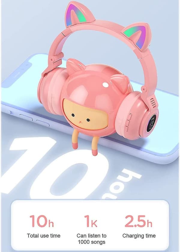 Trådløst Bluetooth-hodesett - rosa Pink