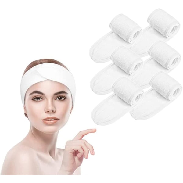 6 st Makeup-pannband för kvinnor, hårband för ansiktsvård, estetiska badpannband, spa-pannband, justerbart pannband för masker