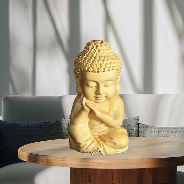 2x Sakyamuni Buddha Liten Statue Figur Ornament Hjemmeinnredning Skulptur