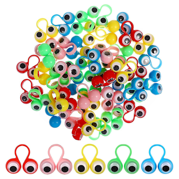 50 st fingerleksak pedagogisk intelligent fingerleksak stora ögon finger ring dockor rolig finger spel leksak för barn barn present fest gynna (slumpmässig C 50pcs