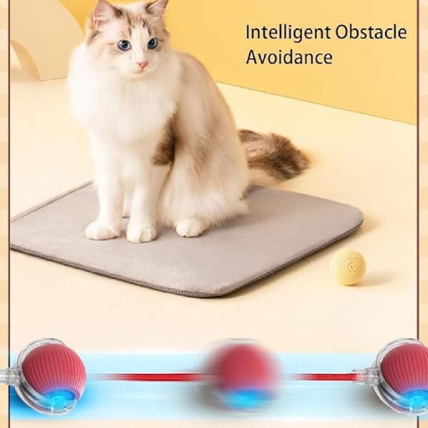 2024 Smart Cat Ball Toys Automatisk Rullande Boll Elektrisk Kattleksak Självstyrning Interaktiv Katt Hund Red
