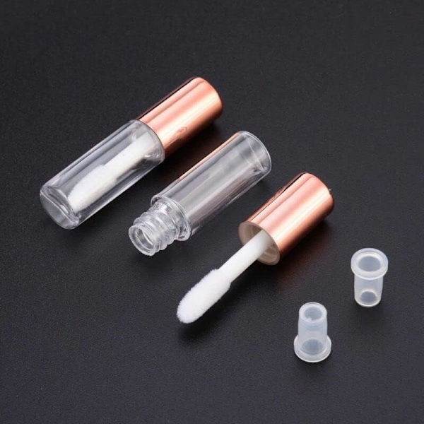 20-pack 1,2 ml Snygga Tomma Läppglansrör Behållare, Genomskinliga Mini Återfyllningsbara Läppbalsamflaskor med Gummiinsatser (4 Färger)
