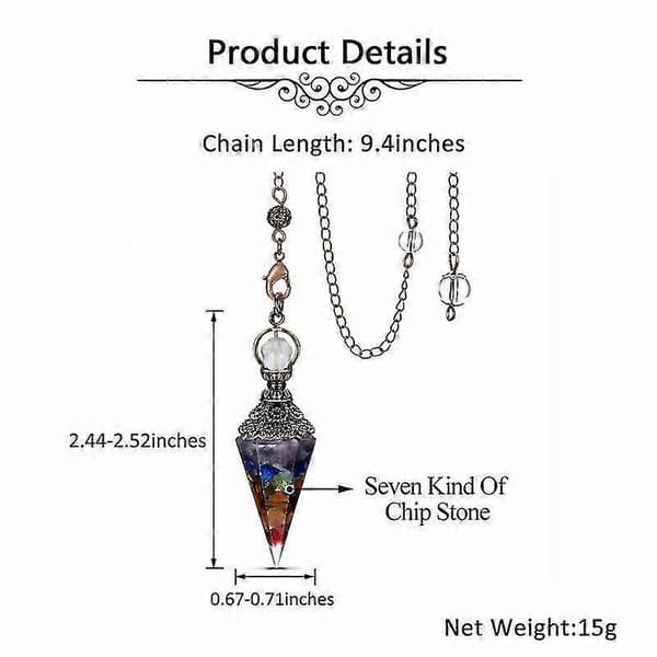 Natural Quartz Crystal Pendulum Healing Chips Stone Reiki Chakra Chain Pendant