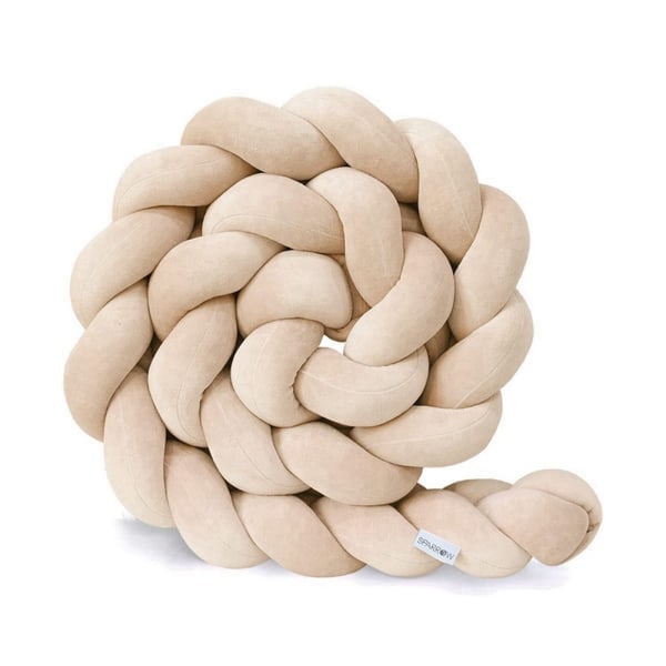 Enkel spjälskyddsöverdrag, nyfödd bebis, idealisk resesäng, baby sammetskudde, beige, 2M