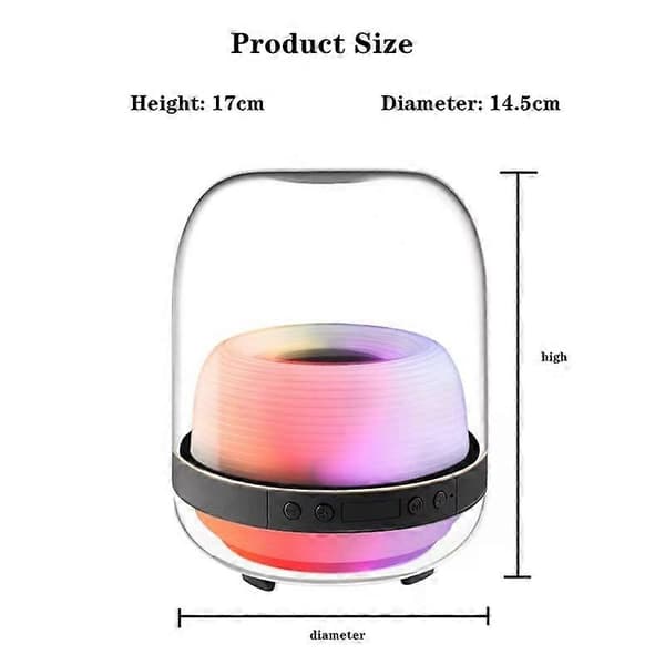 L20 15W Gennemsigtig Lysende 6D Stereo Trådløs Bluetooth Højttaler Sort Black