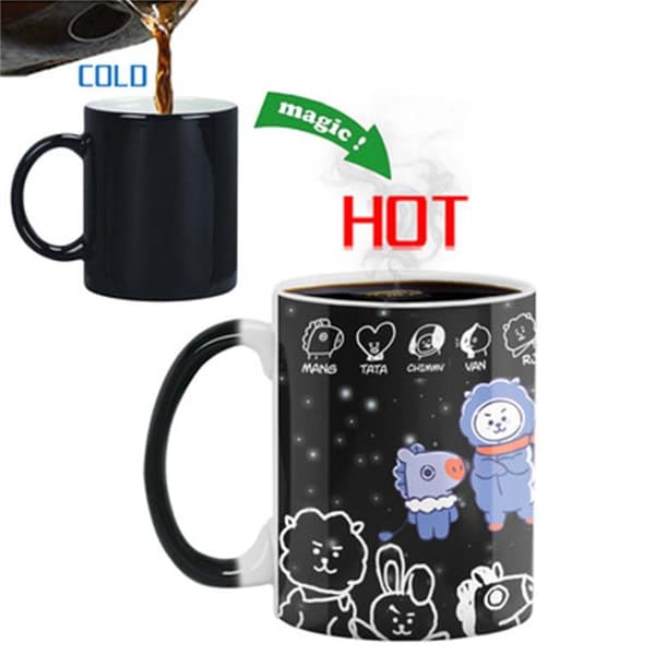 KPOP BTS BT21-krus Kreative søde farveskiftende krus