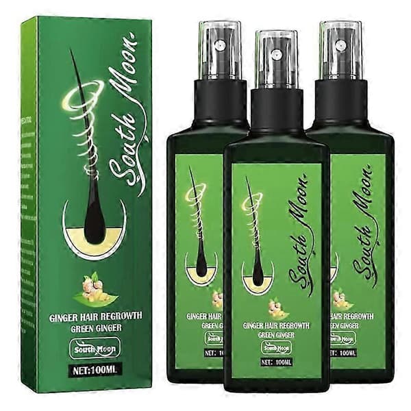 3 st tillväxtnärande ingefärsspray, hårväxtserumspray hårlotion, återväxtnärande ingefärsspray - HF