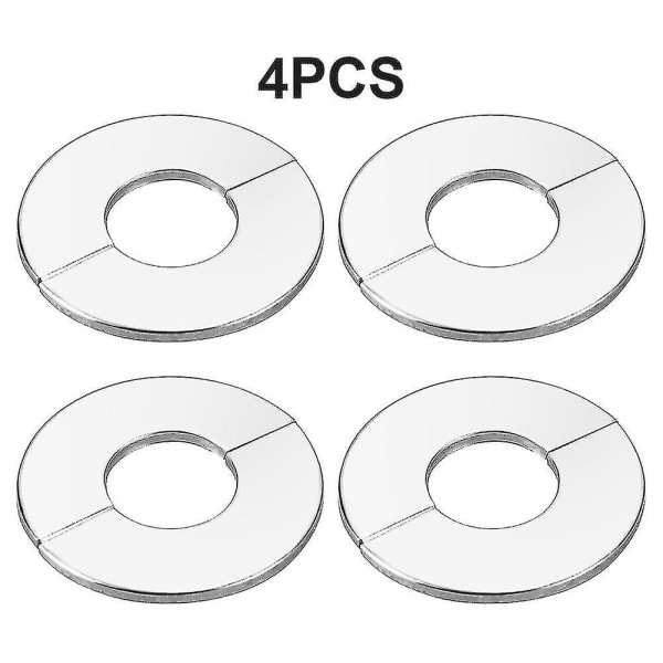 Reduceret 4 stk Rørdæksel Universal Rustfrit Stål Væg Split Flange Runde Tilbehør A