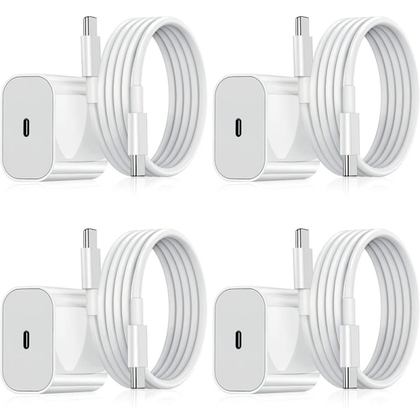 iPhone Laddare - Snabbladdare - Adapter + Kabel 20W USB-C Vit Whit White one size