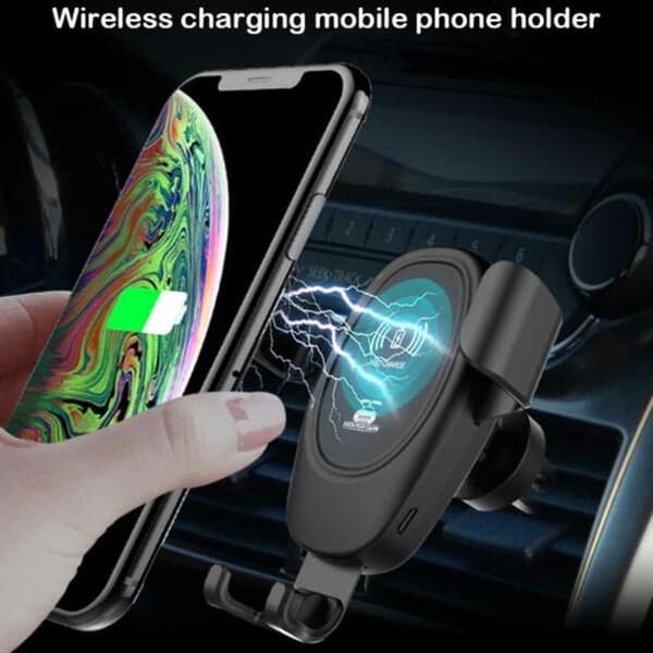 Trådløs billader QI mobillader med mobilholder for bil
